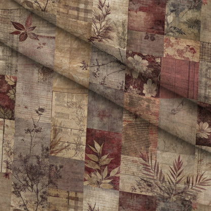 Heirloom Collage Pattern 2 Minky Fabric