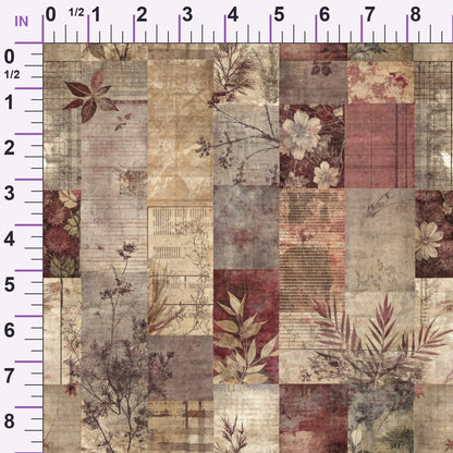 Heirloom Collage Pattern 2 Minky Fabric