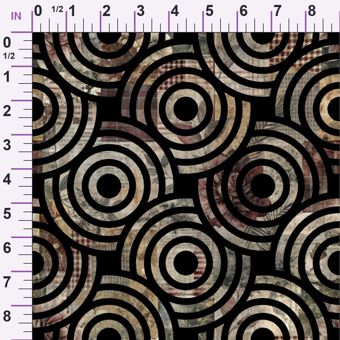 Heirloom Collage Pattern 24 Minky Fabric