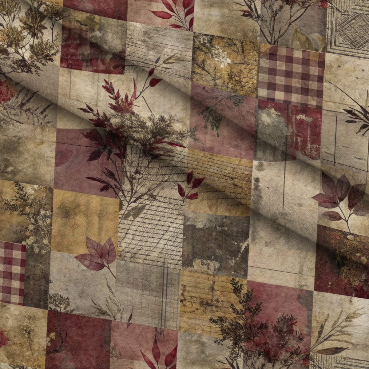 Heirloom Collage Pattern 3 Minky Fabric
