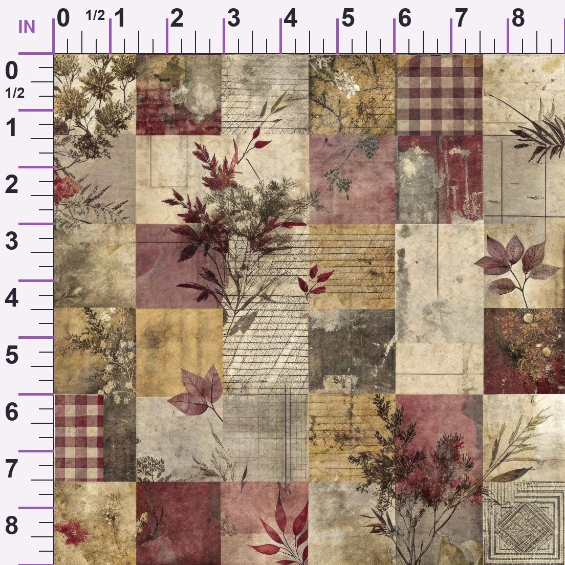 Heirloom Collage Pattern 3 Minky Fabric