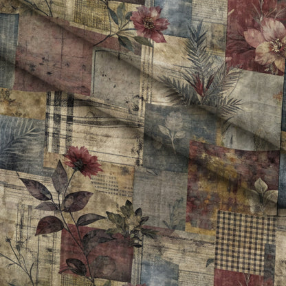 Heirloom Collage Pattern 4 Minky Fabric