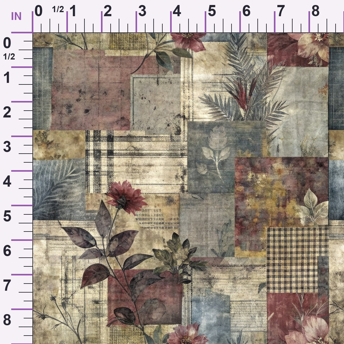 Heirloom Collage Pattern 4 Minky Fabric
