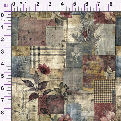 Heirloom Collage Pattern 4 Minky Fabric