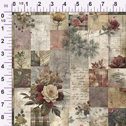 Heirloom Collage Pattern 5 Minky Fabric
