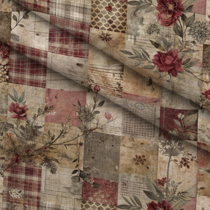 Heirloom Collage Pattern 7 Minky Fabric