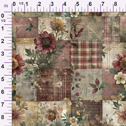 Heirloom Collage Pattern 8 Minky Fabric