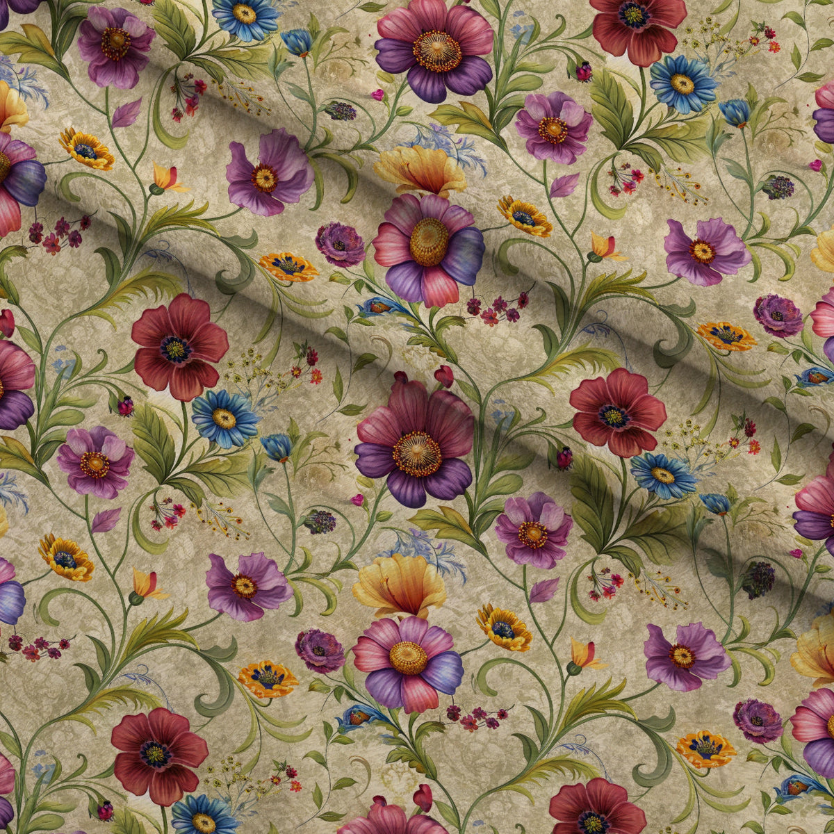 Heirloom Damask Blooms Pattern 1 Minky Fabric