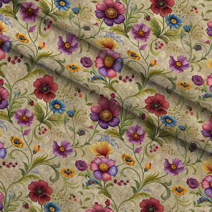 Heirloom Damask Blooms Pattern 1 Minky Fabric