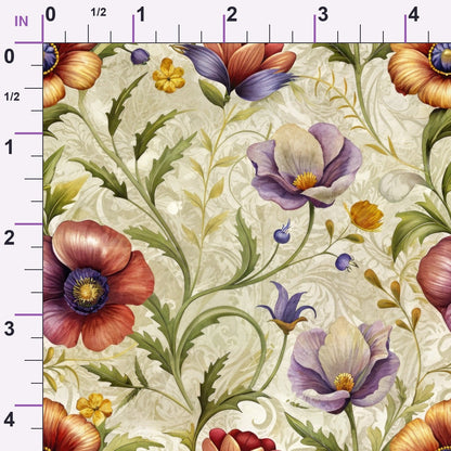 Heirloom Damask Blooms Pattern 10 Minky Fabric