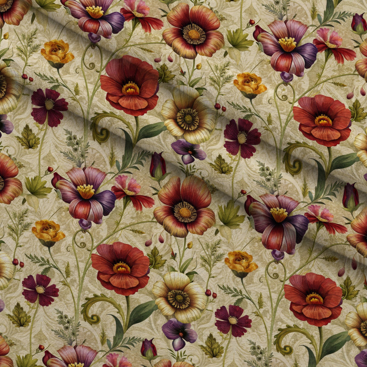 Heirloom Damask Blooms Pattern 12 Minky Fabric