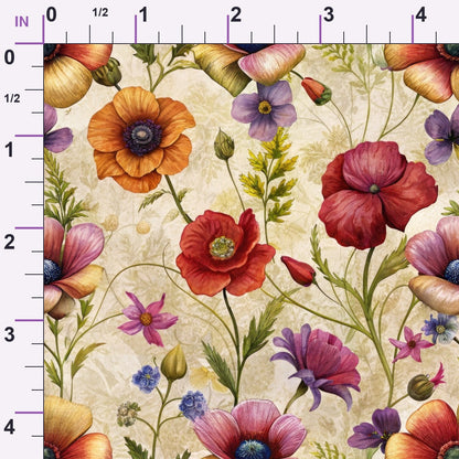 Heirloom Damask Blooms Pattern 2 Minky Fabric