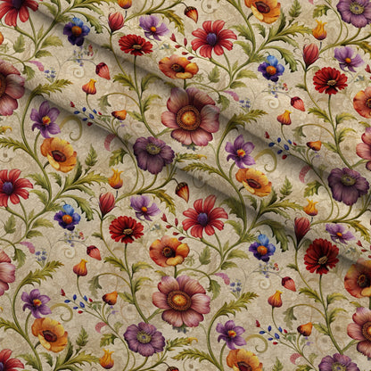 Heirloom Damask Blooms Pattern 3 Minky Fabric