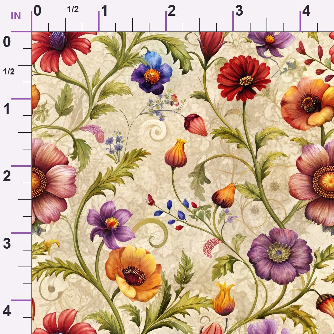 Heirloom Damask Blooms Pattern 3 Minky Fabric