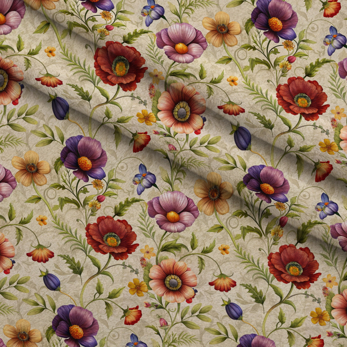 Heirloom Damask Blooms Pattern 5 Minky Fabric