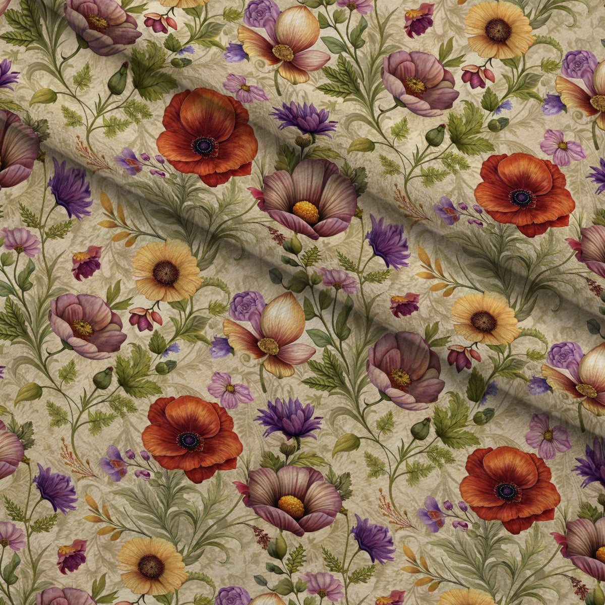 Heirloom Damask Blooms Pattern 6 Minky Fabric