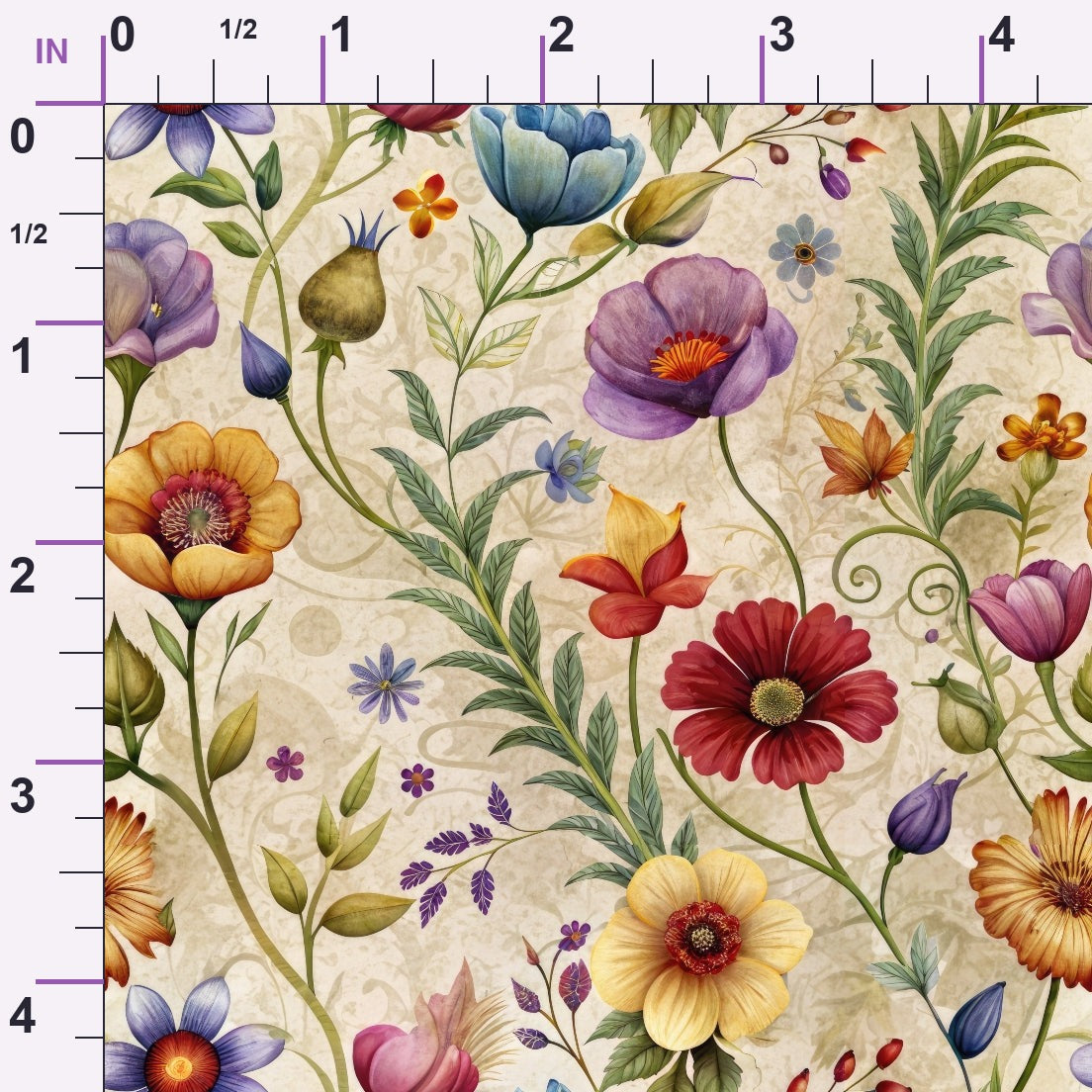 Heirloom Damask Blooms Pattern 7 Minky Fabric