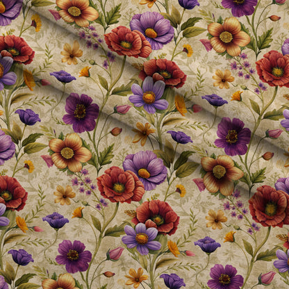 Heirloom Damask Blooms Pattern 8 Minky Fabric