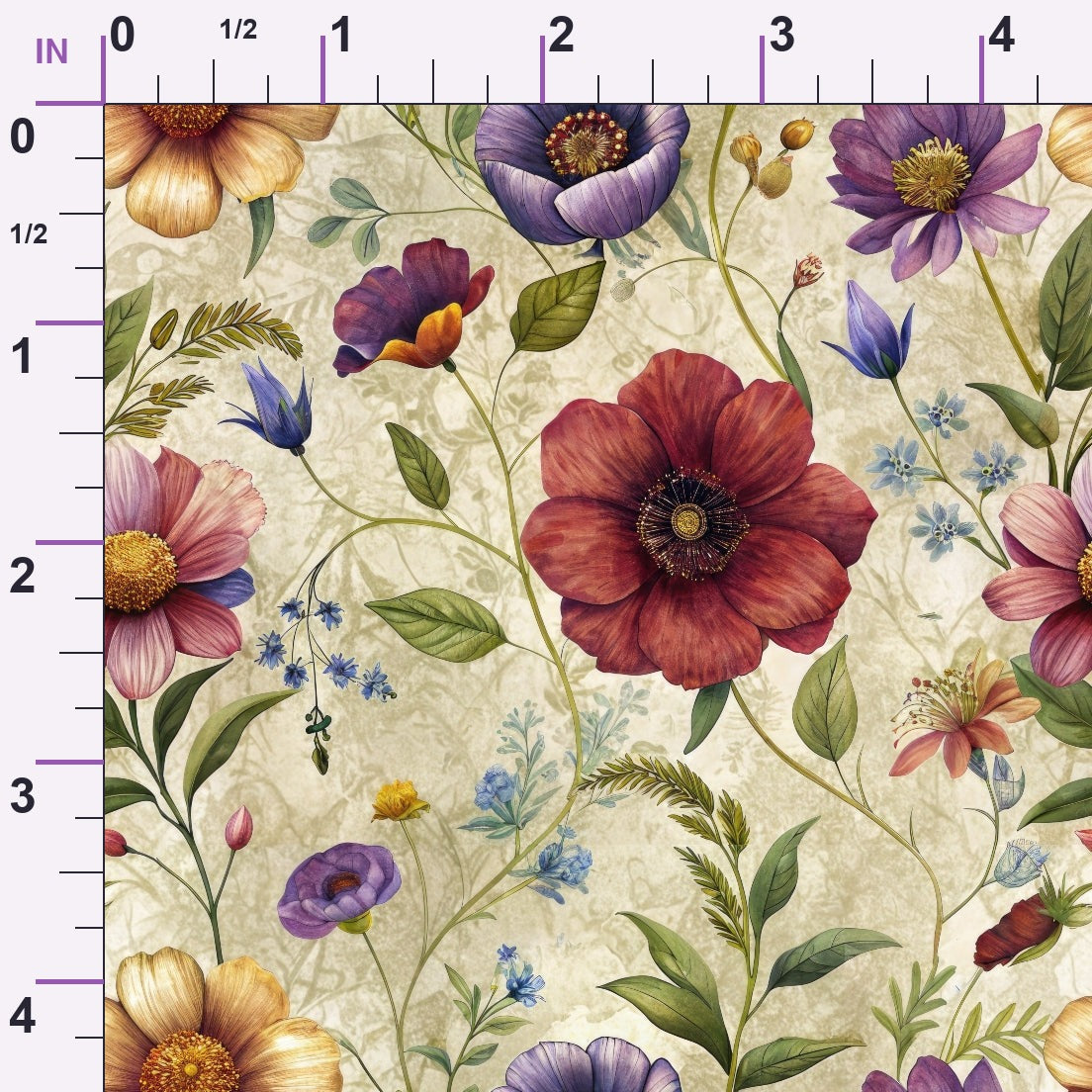 Heirloom Damask Blooms Pattern 9 Minky Fabric