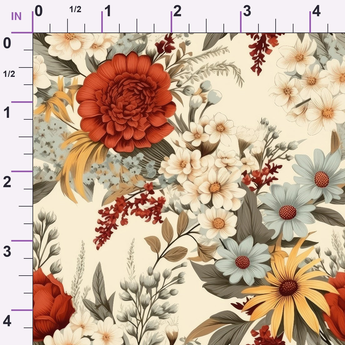 Heirloom Meadow Pattern 10 Minky Fabric