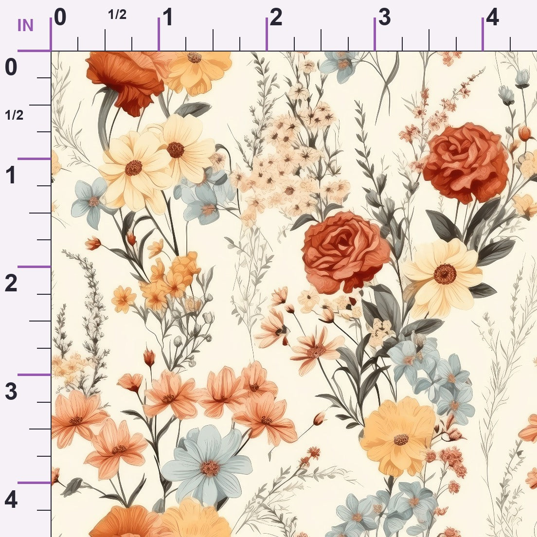 Heirloom Meadow Pattern 12 Minky Fabric