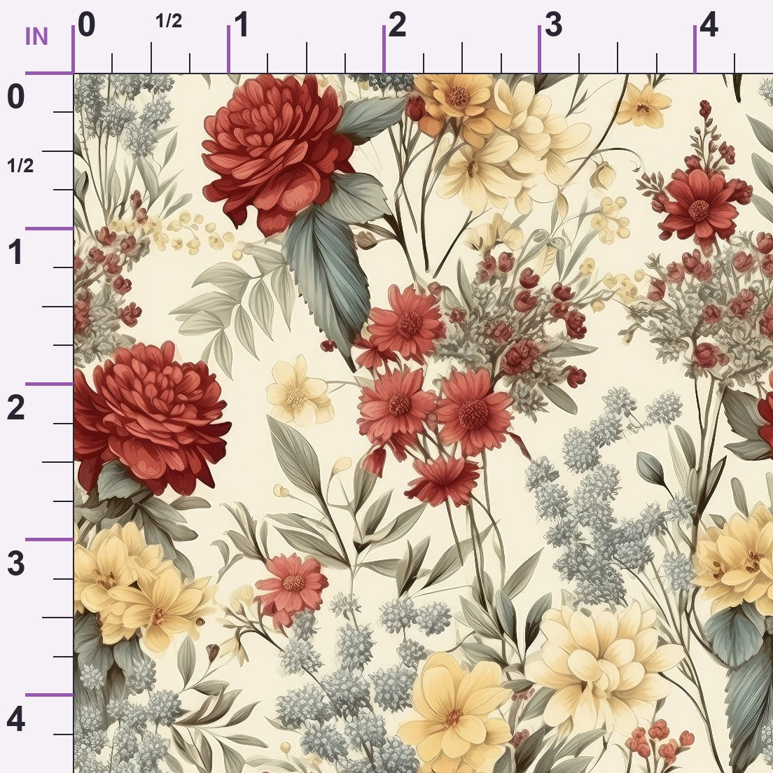 Heirloom Meadow Pattern 6 Minky Fabric