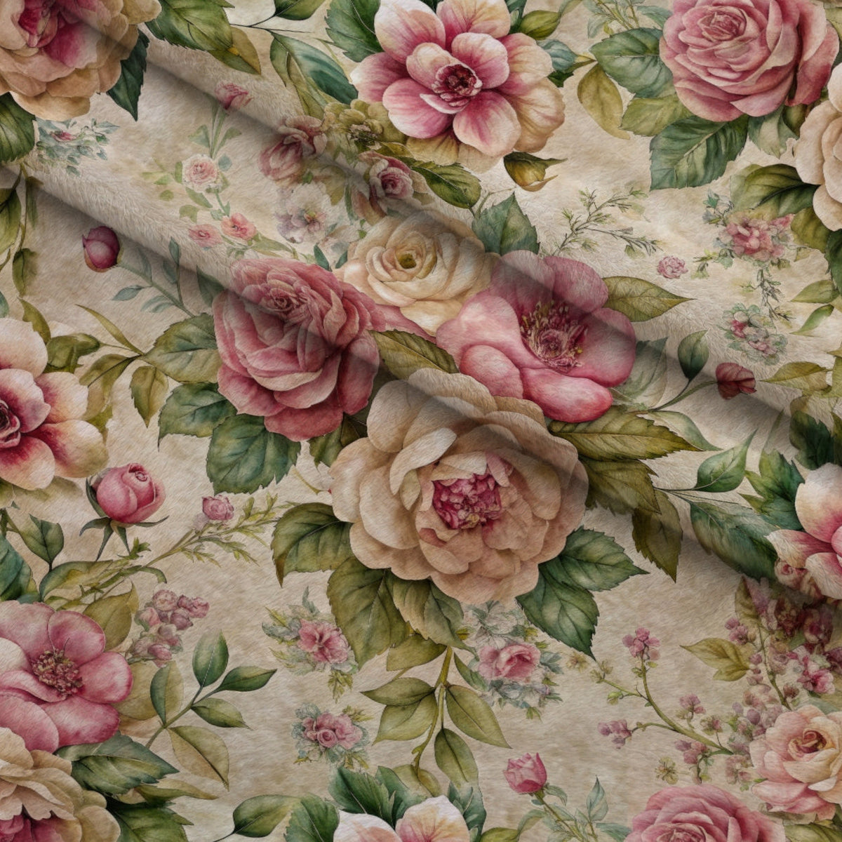 Heirloom Rose Letters Pattern 1 Minky Fabric