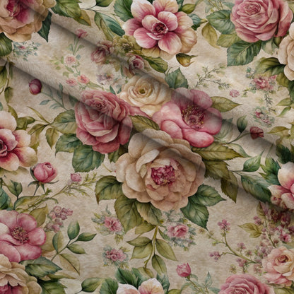 Heirloom Rose Letters Pattern 1 Minky Fabric
