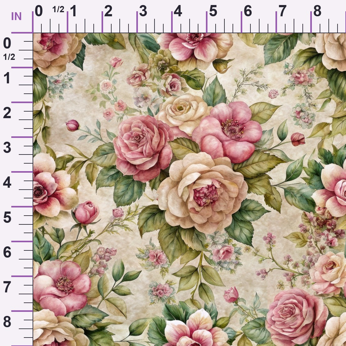 Heirloom Rose Letters Pattern 1 Minky Fabric