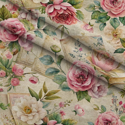 Heirloom Rose Letters Pattern 10 Minky Fabric