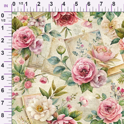 Heirloom Rose Letters Pattern 10 Minky Fabric