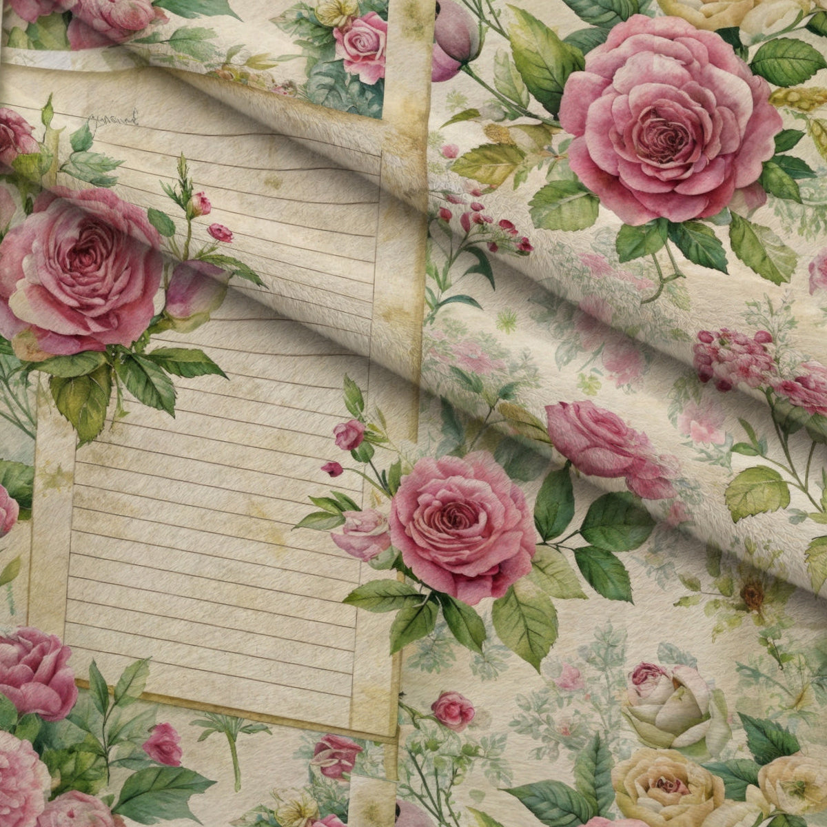 Heirloom Rose Letters Pattern 11 Minky Fabric