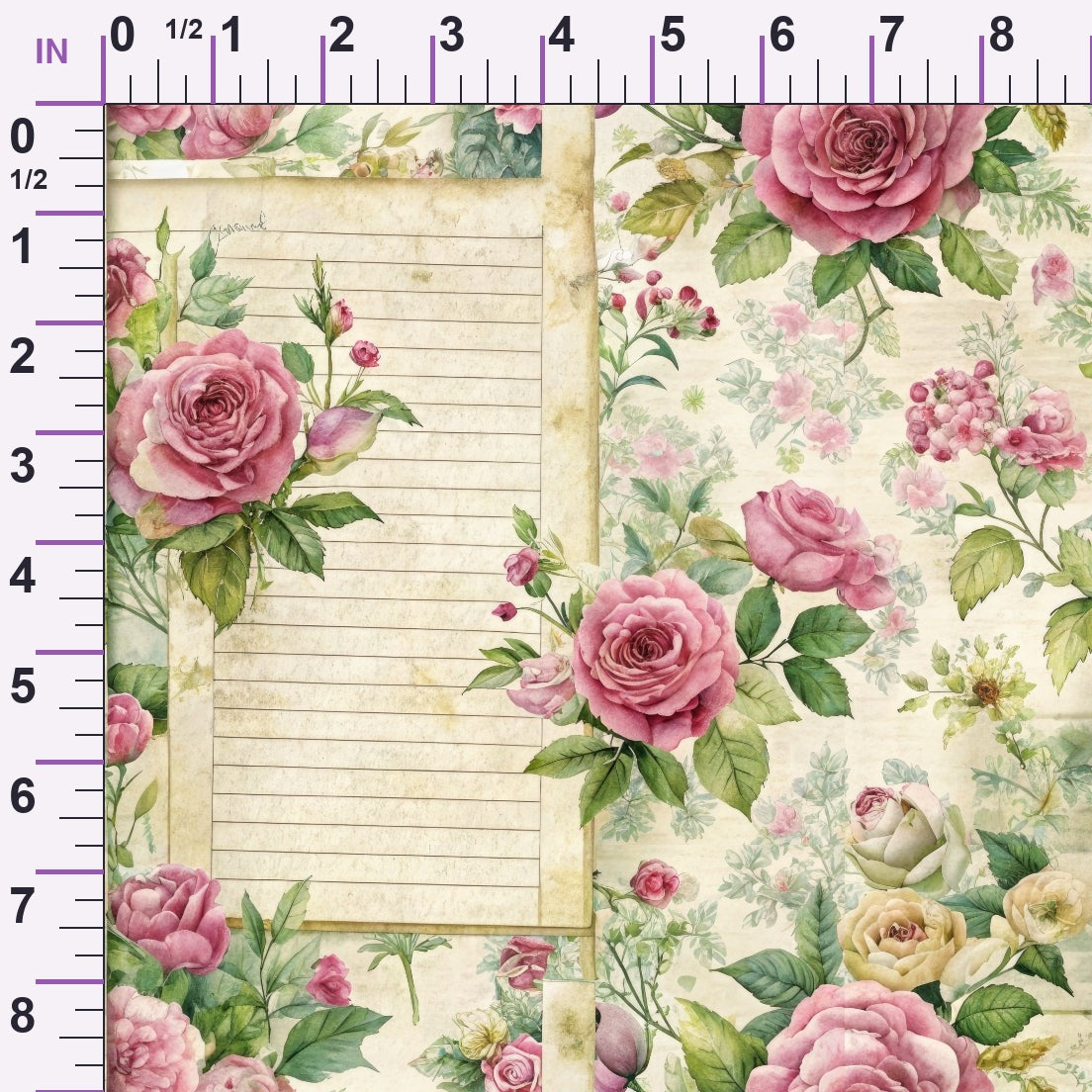 Heirloom Rose Letters Pattern 11 Minky Fabric