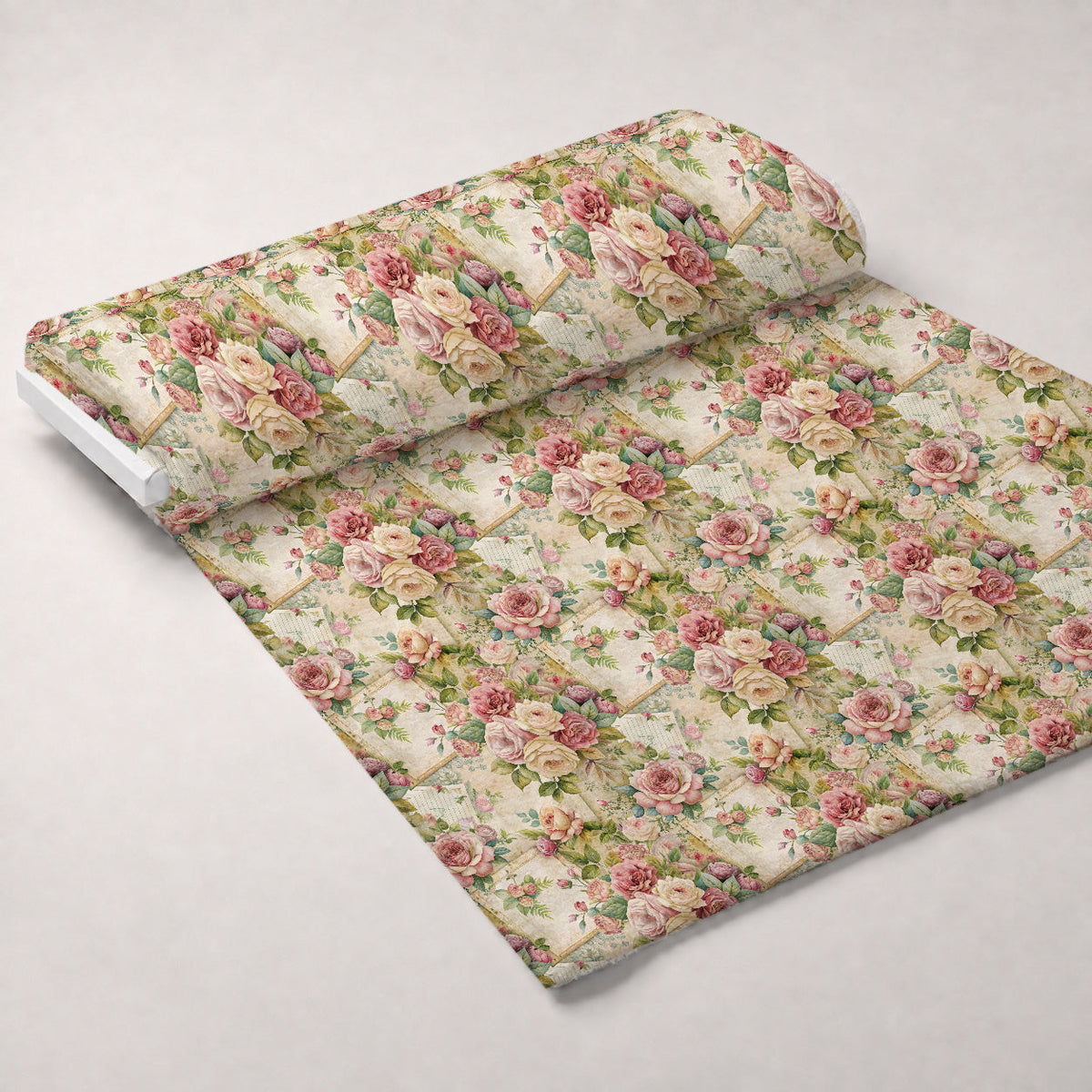 Heirloom Rose Letters Pattern 2 Minky Fabric