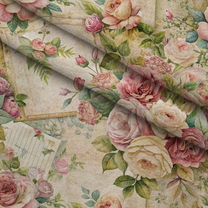 Heirloom Rose Letters Pattern 2 Minky Fabric