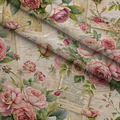 Heirloom Rose Letters Pattern 3 Minky Fabric