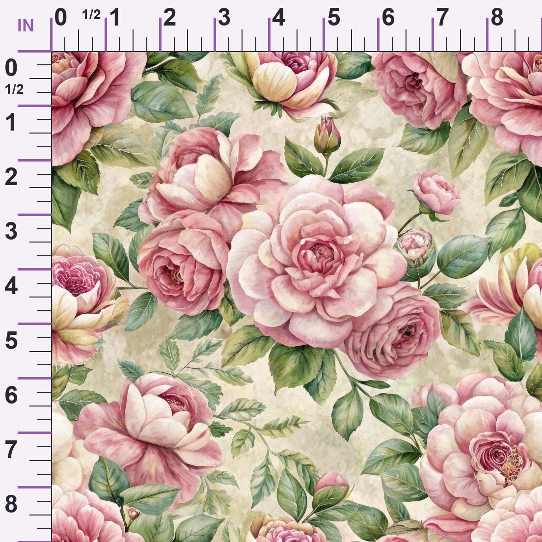 Heirloom Rose Letters Pattern 4 Minky Fabric