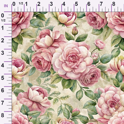 Heirloom Rose Letters Pattern 4 Minky Fabric