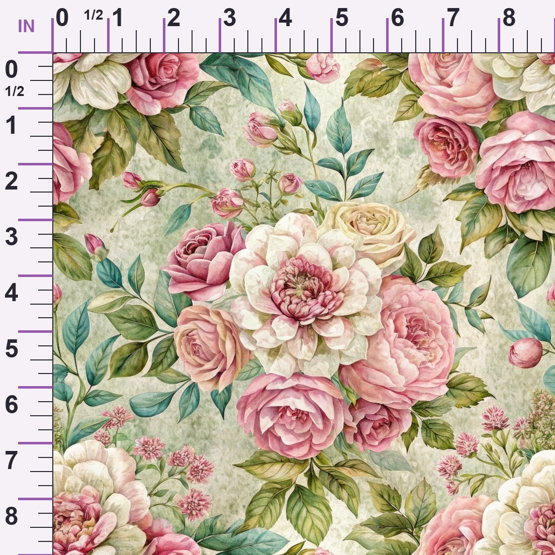 Heirloom Rose Letters Pattern 5 Minky Fabric