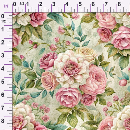 Heirloom Rose Letters Pattern 5 Minky Fabric