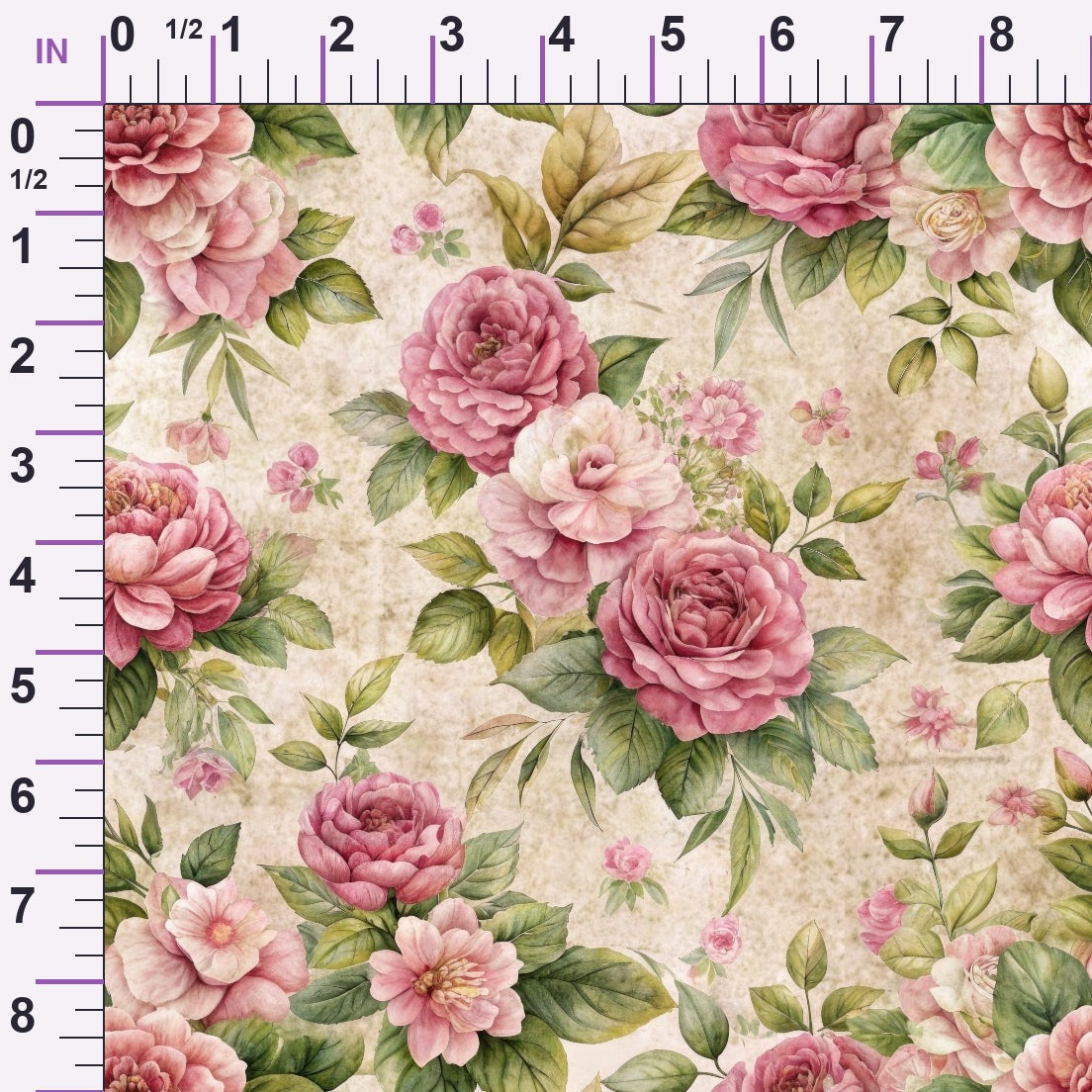 Heirloom Rose Letters Pattern 7 Minky Fabric