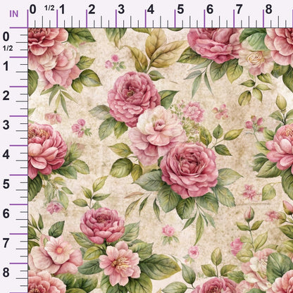 Heirloom Rose Letters Pattern 7 Minky Fabric
