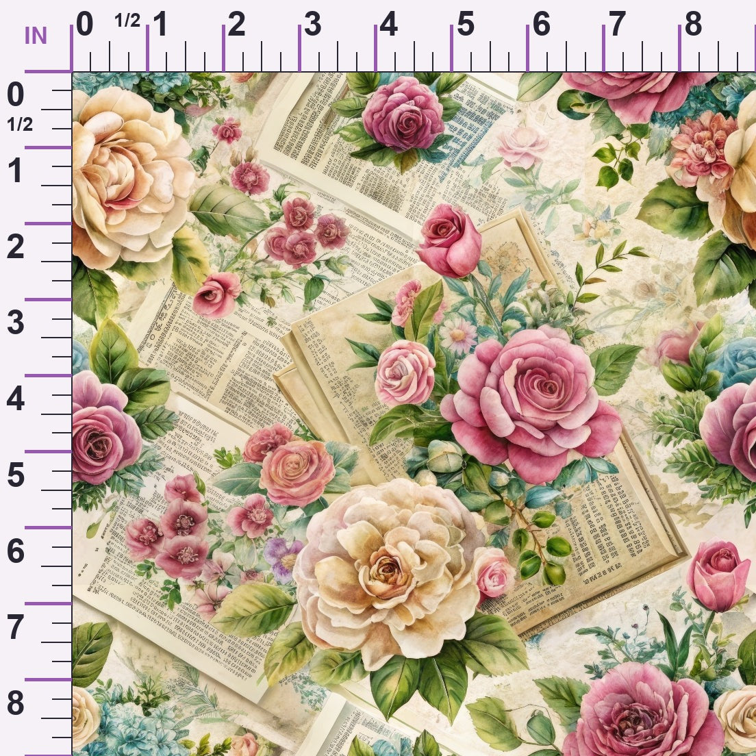 Heirloom Rose Letters Pattern 9 Minky Fabric