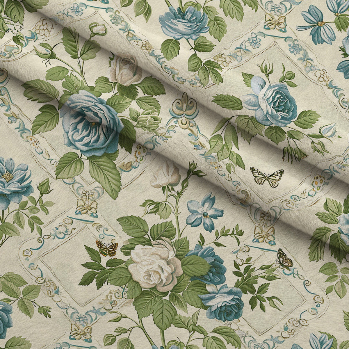 Heirloom Trellis Blooms Pattern 1 Minky Fabric