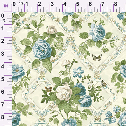Heirloom Trellis Blooms Pattern 1 Minky Fabric