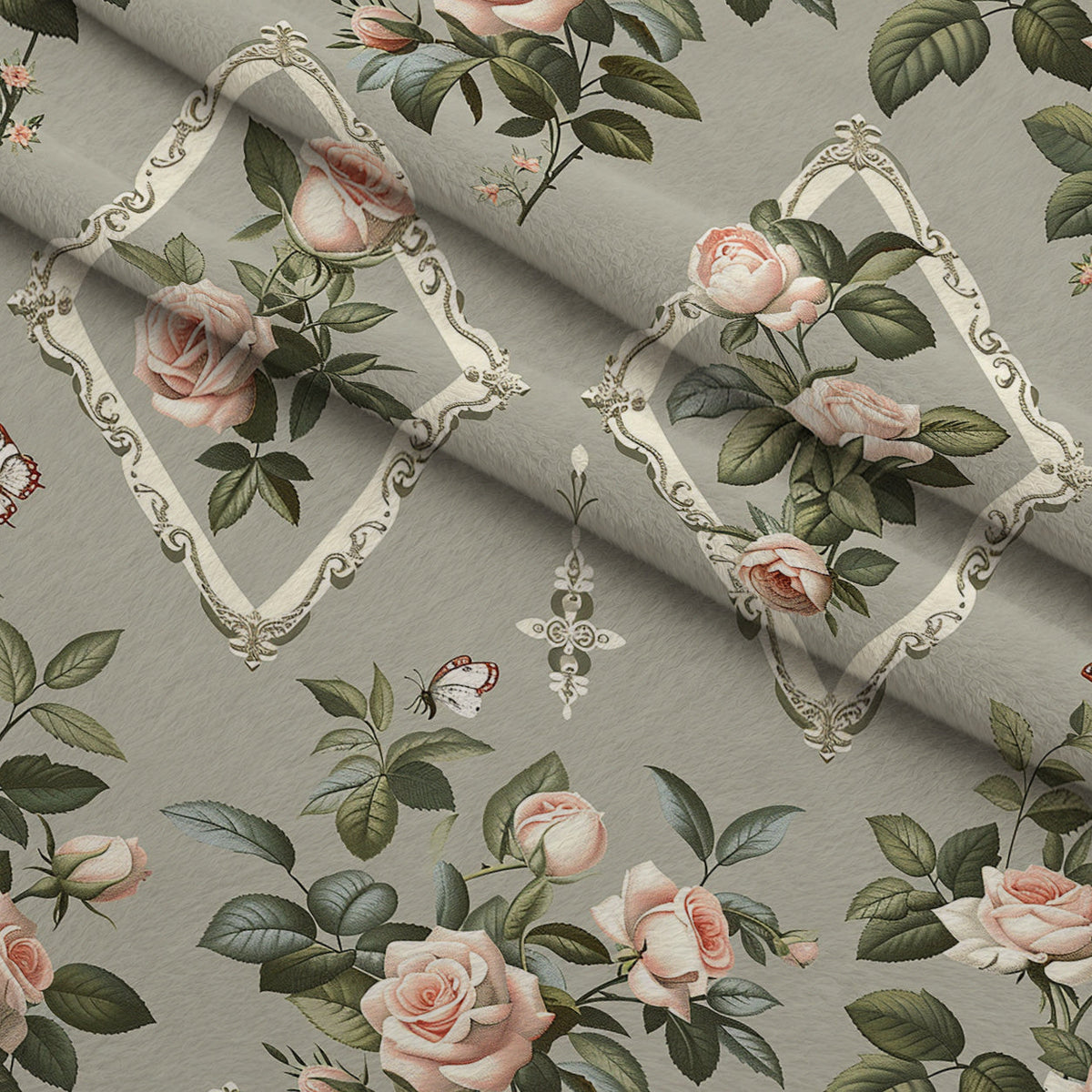 Heirloom Trellis Blooms Pattern 10 Minky Fabric