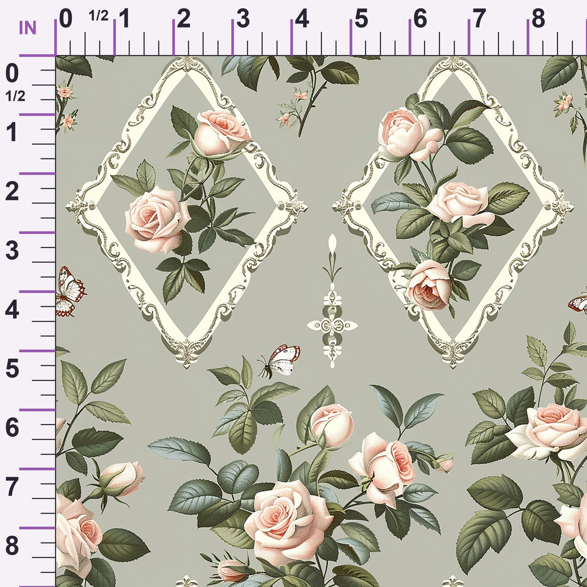 Heirloom Trellis Blooms Pattern 10 Minky Fabric