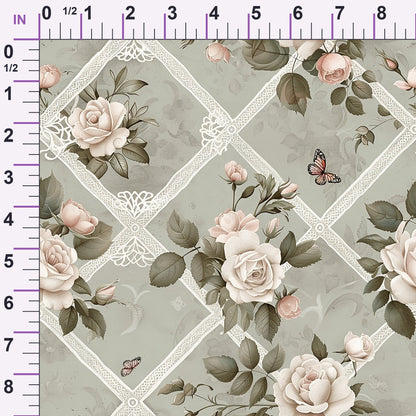 Heirloom Trellis Blooms Pattern 11 Minky Fabric