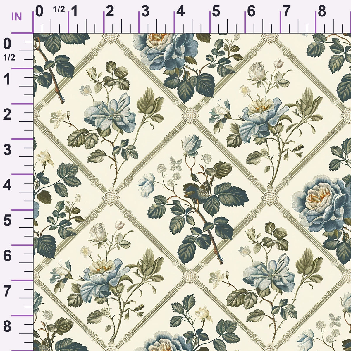 Heirloom Trellis Blooms Pattern 2 Minky Fabric