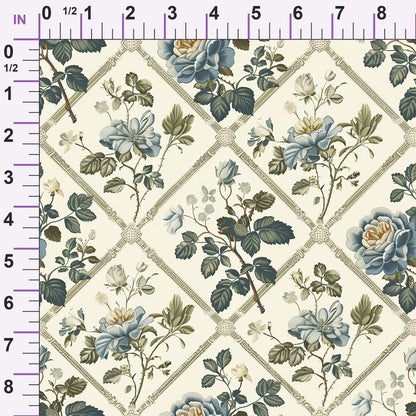 Heirloom Trellis Blooms Pattern 2 Minky Fabric